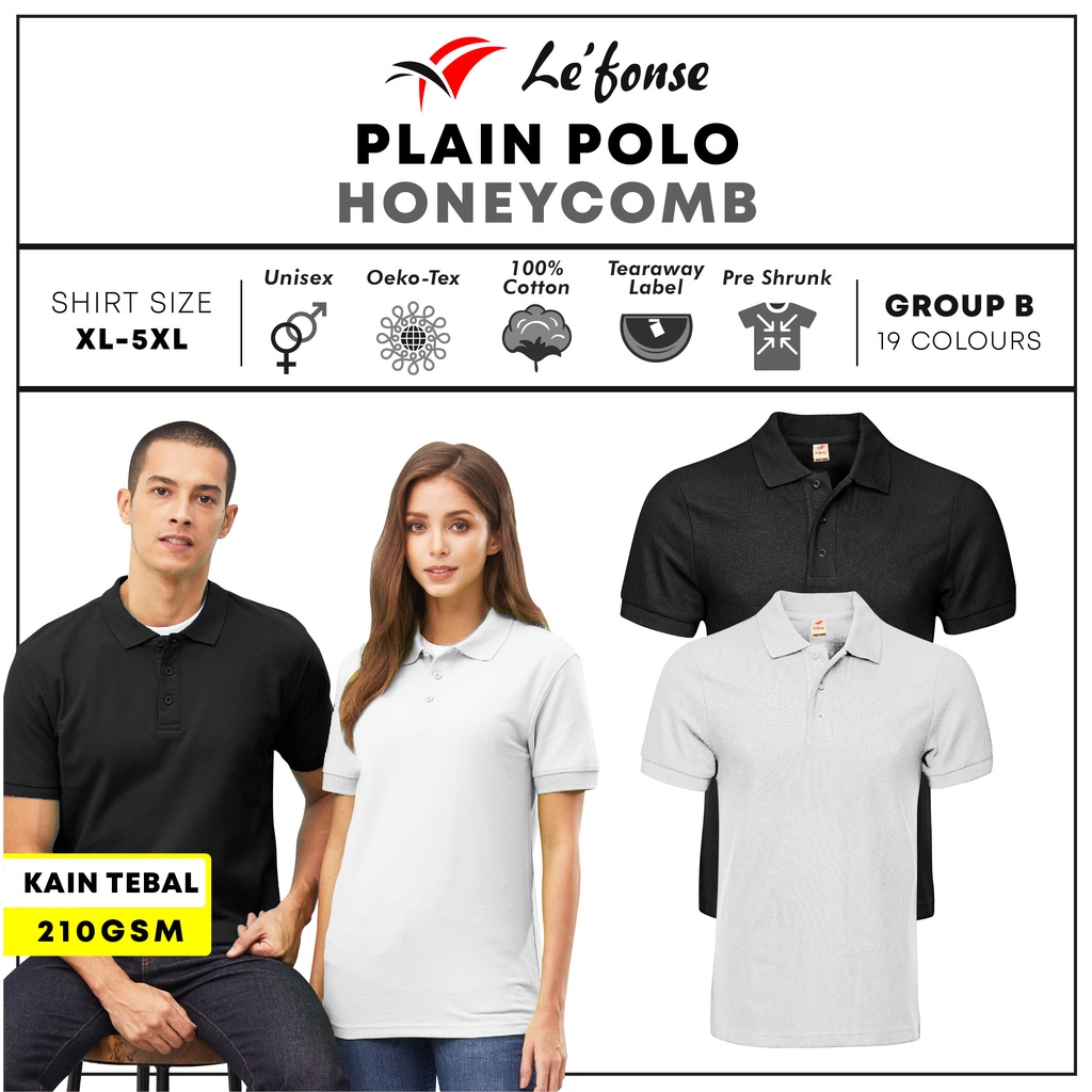 Lefonse For Rm Soft Cotton Men S Plain Polo Shirt Unisex Gsm Honeycomb Polo L