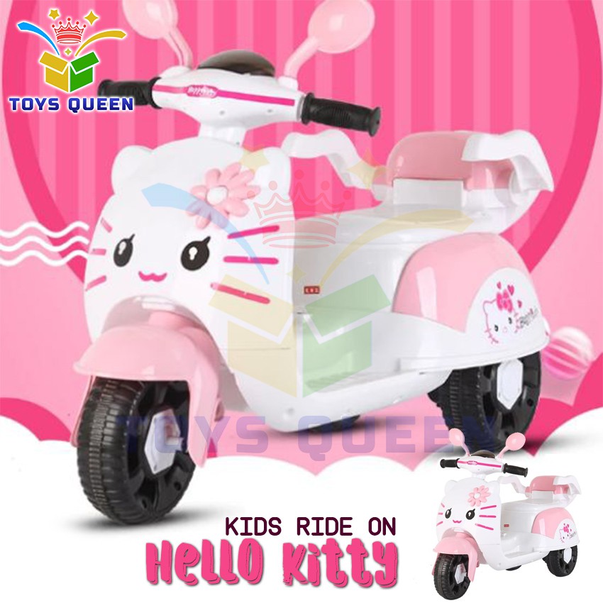 Kids Ride On Hello Kitty Electric Motorcycle Baby Rides Motor with ...
