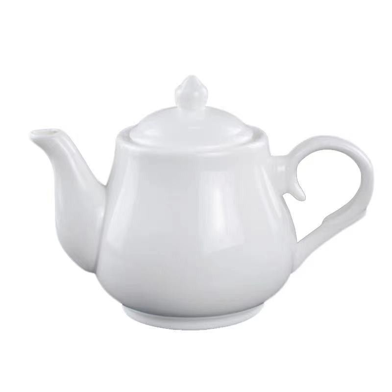 Pure White Ceramic British Teapot [800ml] - [restaurant Quality 