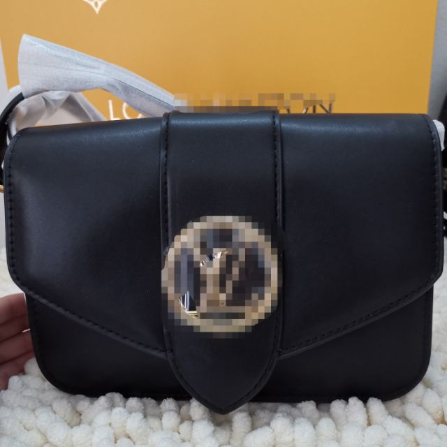 Lvee pont9 black leather women handbag FREE doggy leather keychain ...