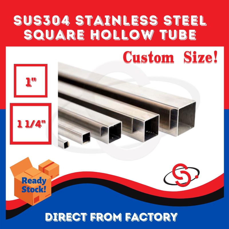 SCM SUS304 Square Hollow Stainless Steel Tube Besi Keluli Square Besi ...