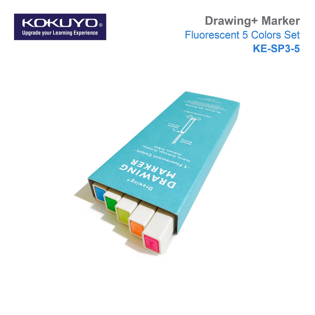 KOKUYO KE-SP3-5 Drawing+ Marker 5 Fluorescent Colors KOKUYO KE-SP3-5 ...