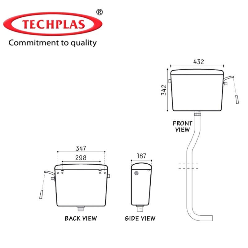 [100% ORIGINAL] TECHPLAS 6LIT HIGH LEVEL PVC CISTERN (1106-HL) | Shopee ...