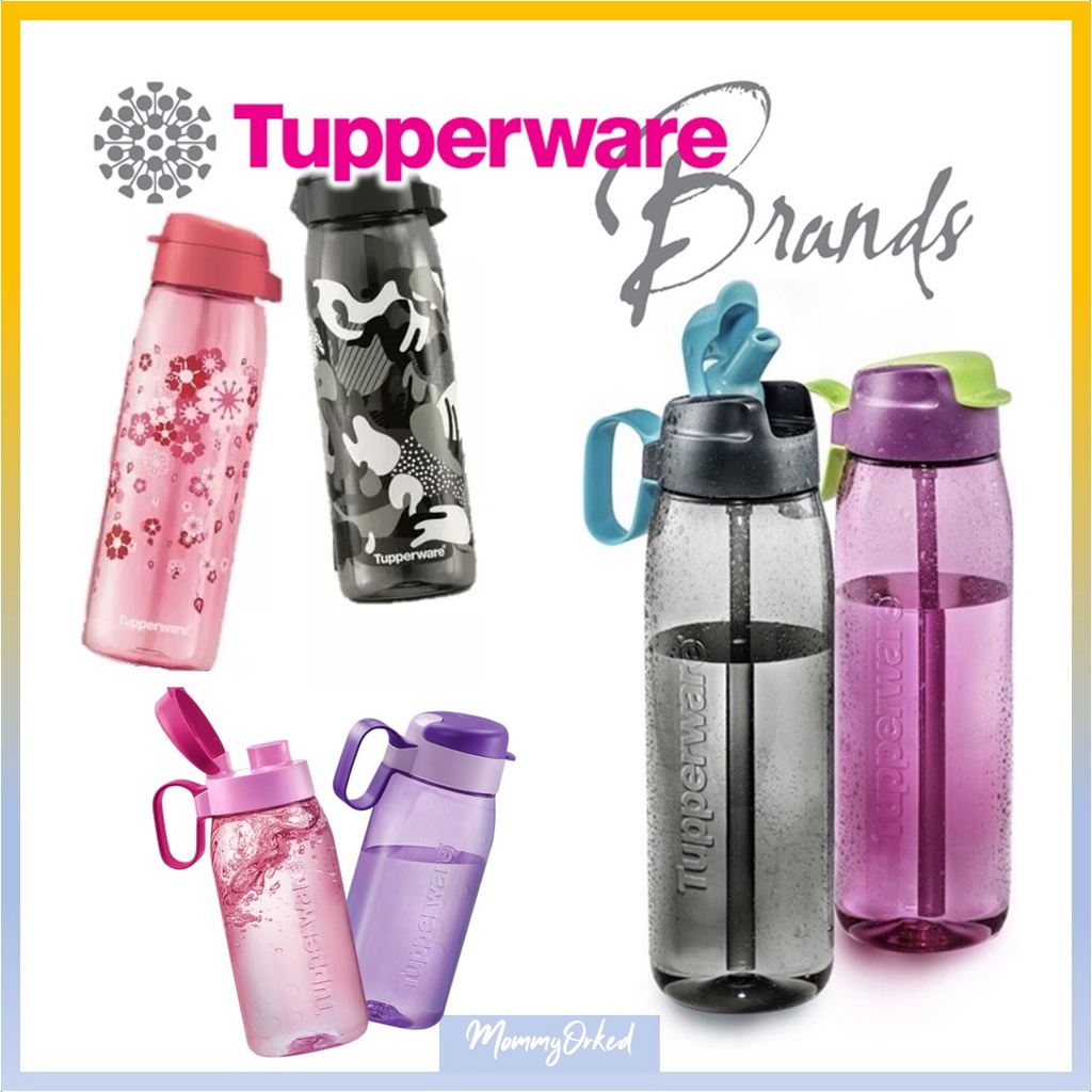 Tupperware H2Go Tumbler with Straw 750ml (Black/Pink)/ Air Botol Minum ...
