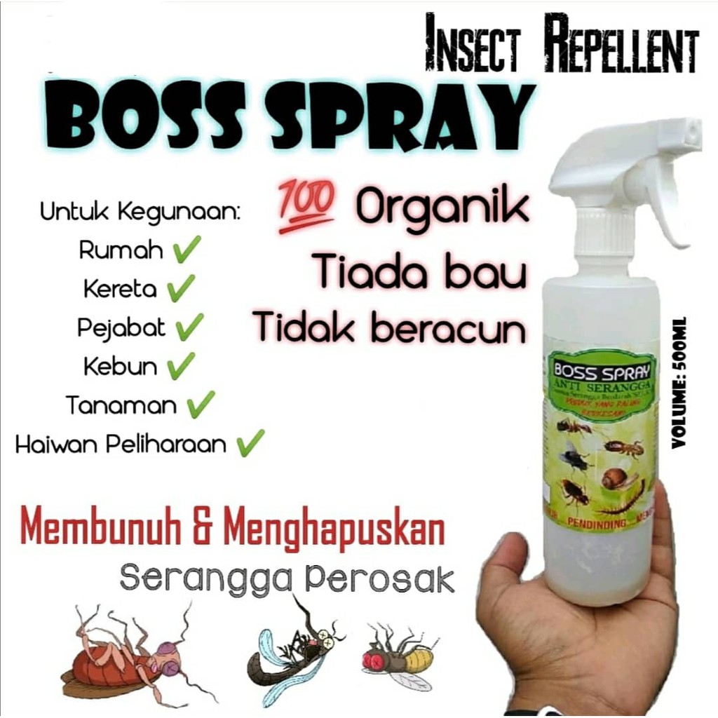 Boss Spray For Bedbug Pepijat Lipas Semut Ant Kutu Fleas