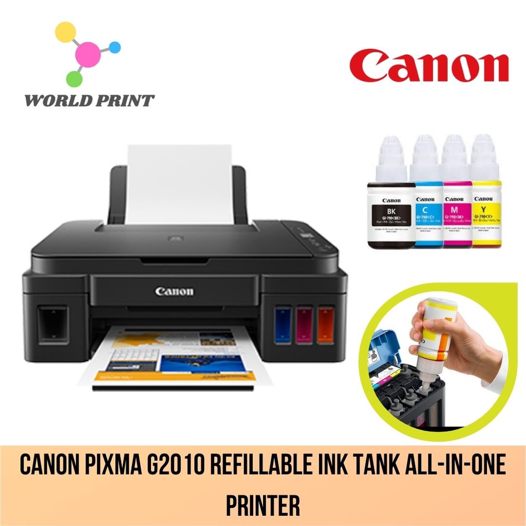 (INCLUDE FULL SET ORI INK) CANON PIXMA G2010 Refillable Ink Tank All-In ...