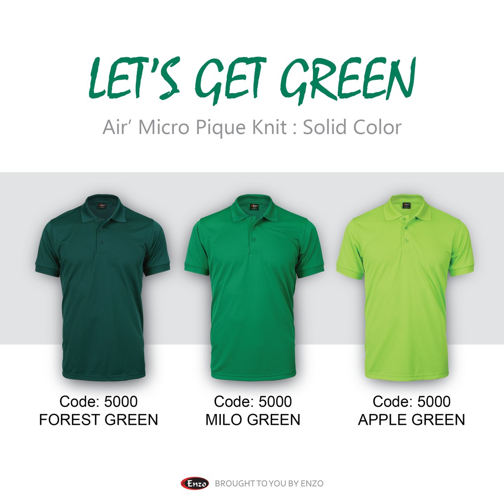 -5000- Enzo Multifunction Plain Polo Shirt [Let's Get Green] | Shopee ...