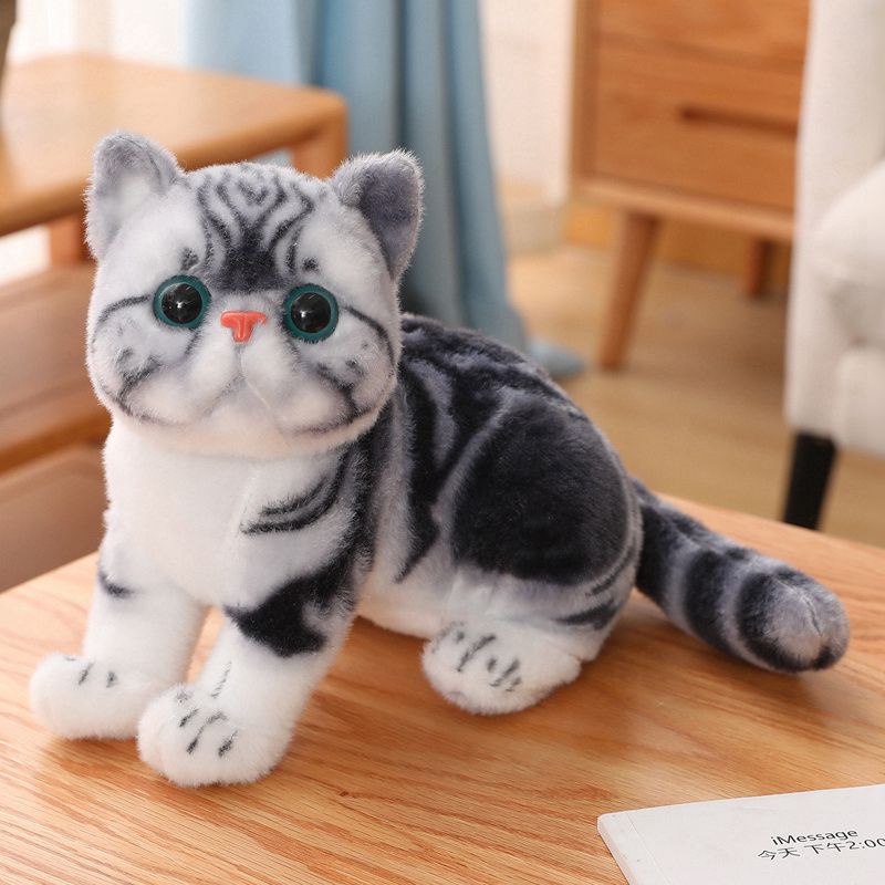 26cm Stuffed Lifelike Cats Plush Toy Simulation American Shorthair Cute Cat Doll Pet Toys Home Decor Gift For Girls Birthday Shopee Malaysia