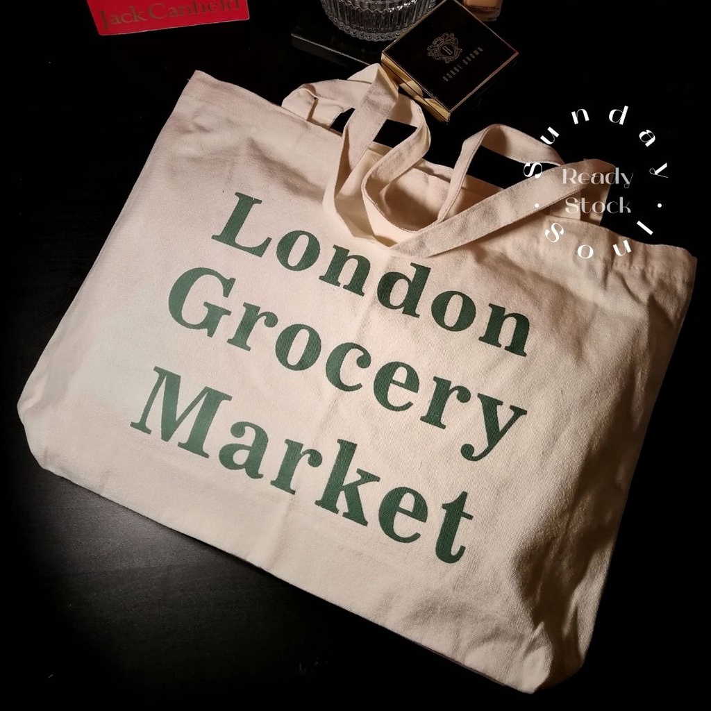 London grocery best sale market tote bag