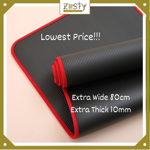 [Lowest Price in Town]10mm Extra Thick Yoga NonSlip Mat with Strap Workout Fitness Yoga