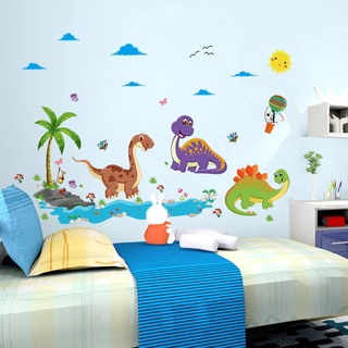 Colorful Dinosaur Wall Stickers Peel and Stick Removable DIY Cartoon D