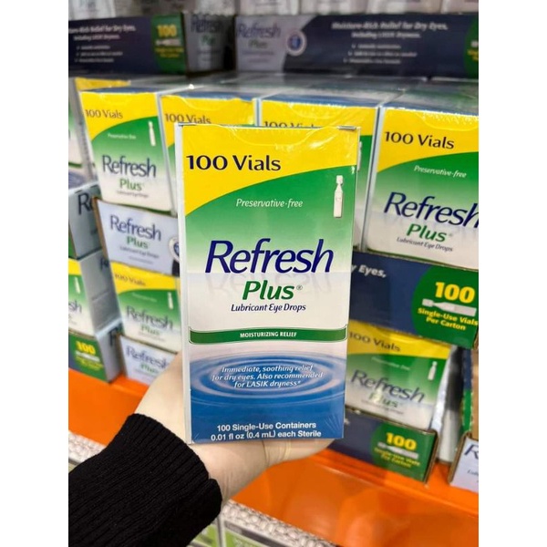 Refresh Plus Lubricant eye Drops Artificial Tears Box Of 100 Vials