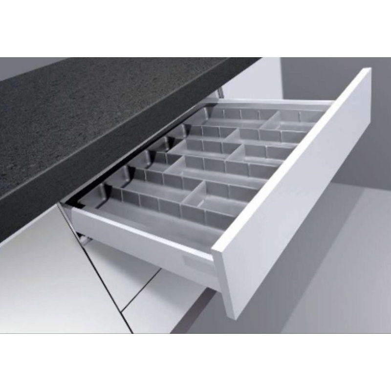 ready stock🇲🇾🇲🇾🇲🇾 Abs grey cutlery spoon tray with adjustable divider ...