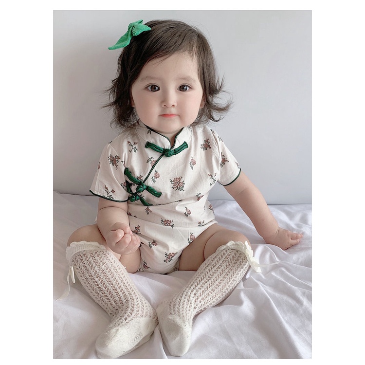 Singapore Souvenir Gift Baby Unisex Red Cheongsam Romper Ruyi Lock Chinese New Year Outfit