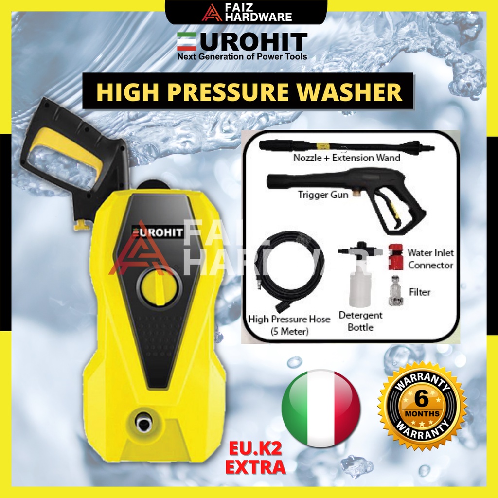 Eurohit High Pressure Cleaner Euk2 Extra 1500w120bar Euk5 Turbo 2000w160bar Water 4790