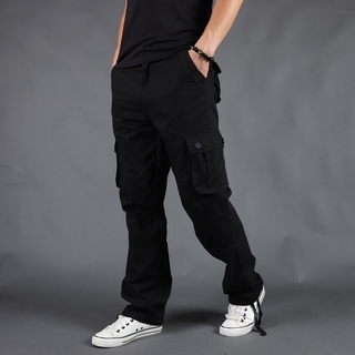 Classic Men's Loose Casual Overalls Pants Fashion Cotton Trousers Six Pocket  Cargo Pants