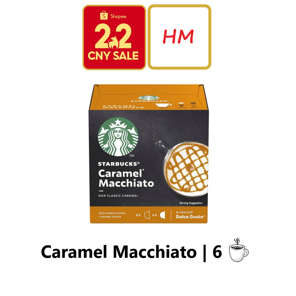 STARBUCKS Caramel Macchiato by Nescafe Dolce Gusto Coffee Capsules 12