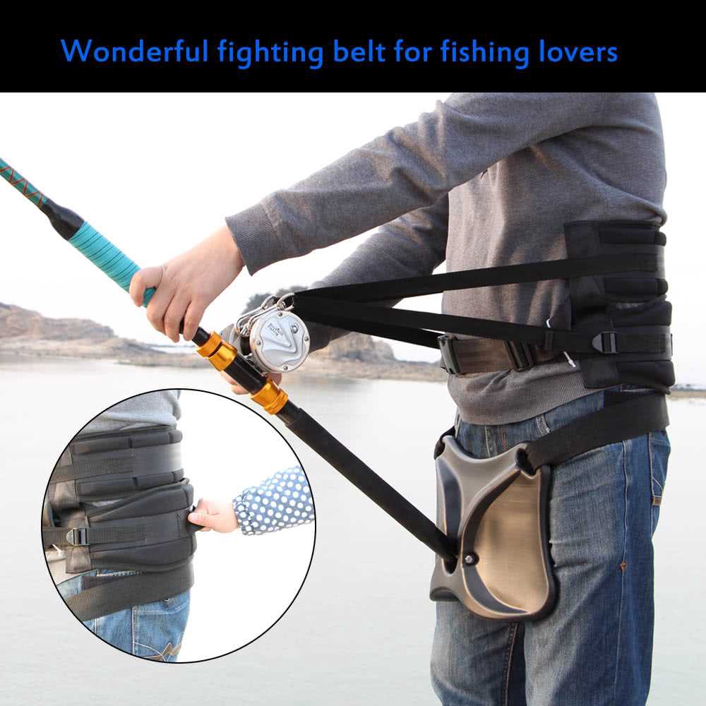 Big Fish Sea Fishing Fighting Belt Rod Holder Tackles Adjustable Belt Waist  Rod Holder with Fishing Harness