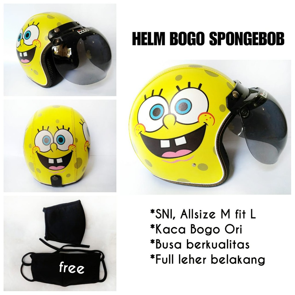 The Most Popular FULL Neck Helmet, Karun Character Helmet. SPONGEBOB