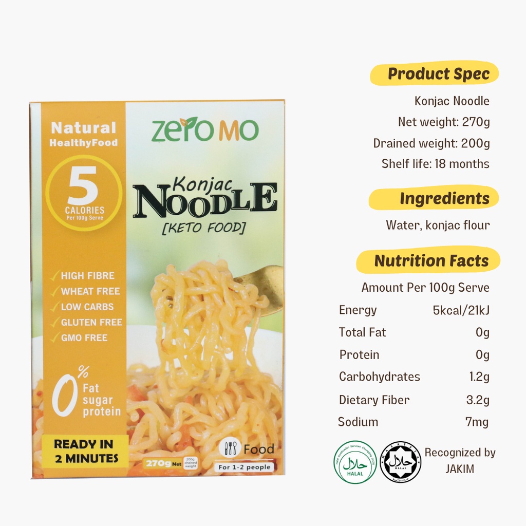 Zero Mo Konjac Noodle Rice Halal Shirataki Noodle Konjac Keto Diet ...