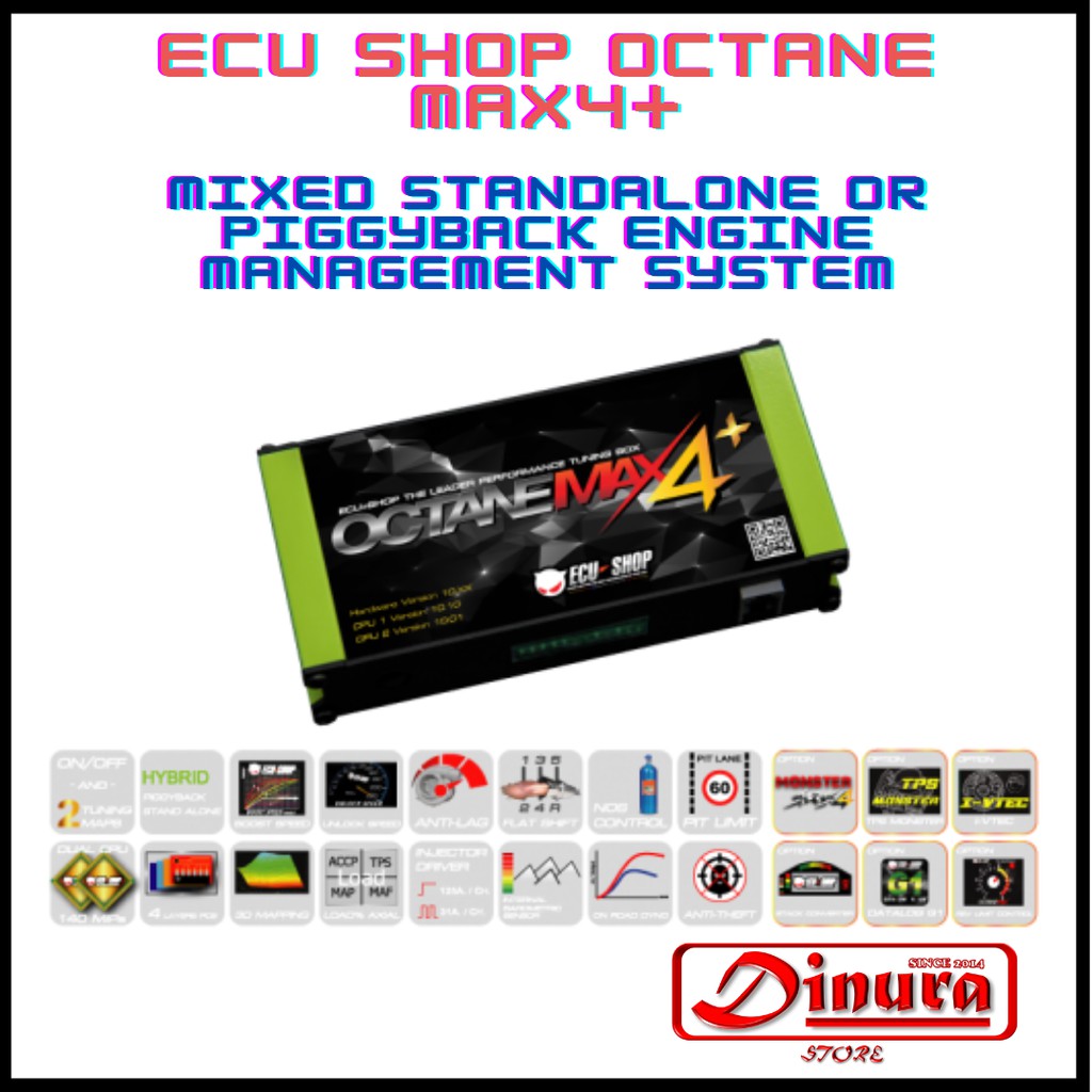 [ DINURA STORE ] ECU SHOP OCTANE Max4+ Mixed Standalone or Piggyback ...