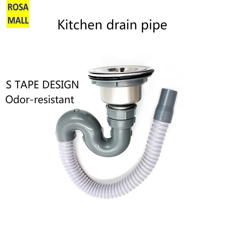 Kitchen Sink Drain Plastic Pipe Drainage outlet set for single drain ...