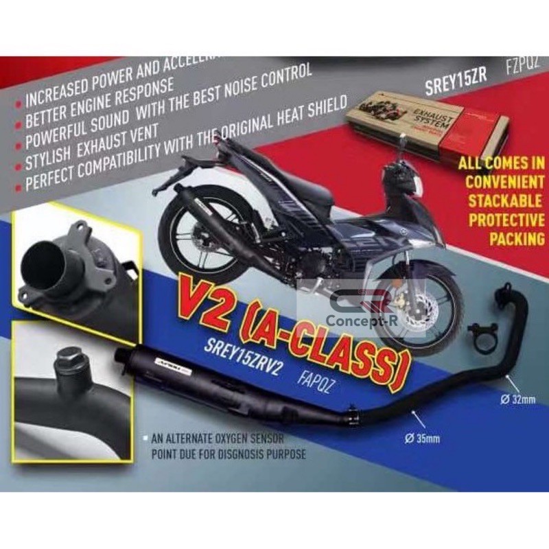 King Drag Exhaust Y15ZR Cutting Standard 28mm / NLK Exhaust Y15ZR 28mm / Swipoh Exhaust Y15ZR