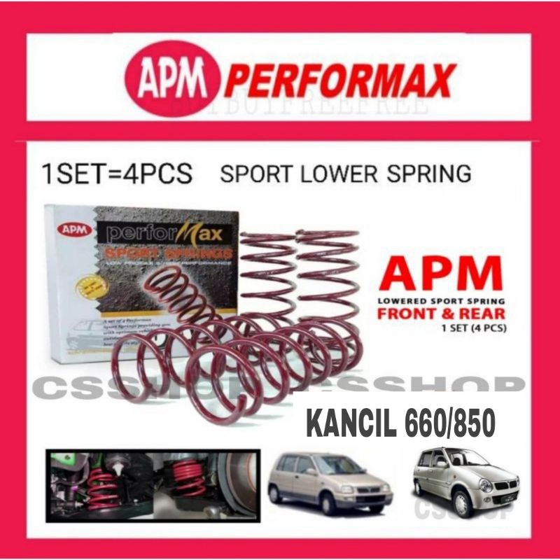 EL PERODUA KANCIL 660 / 850 SPORT LOWER SPRING SET 4PCS FRONT / REAR ...