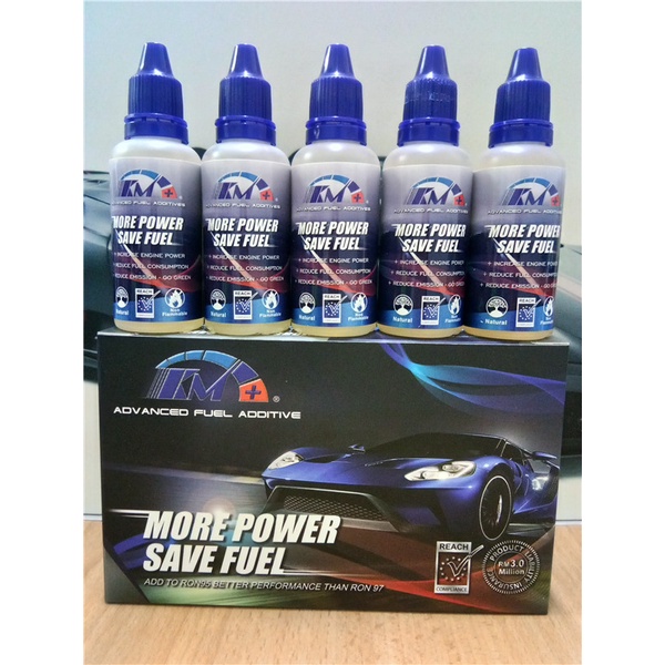 KM+ Advanced Fuel Additives fuel save 1set 5PCS Total 400ML ADD TO