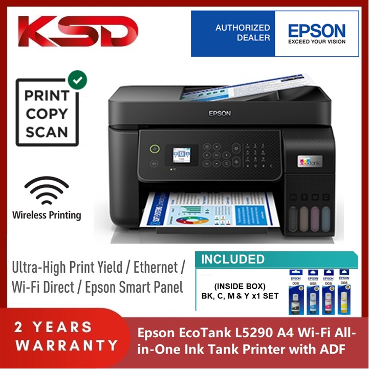 Epson L5290 Wi Fi All In One Ink Tank Printer With Adf Shopee Malaysia 1405