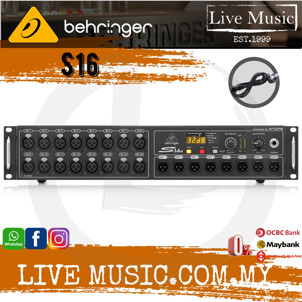 Behringer S16 16-channel Digital Snake ( S-16 / S 16 ) | Shopee Malaysia