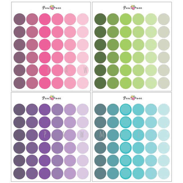 Sticker Aesthetic - Deco Journal - Pawmee - Cute Round Sticker Color ...