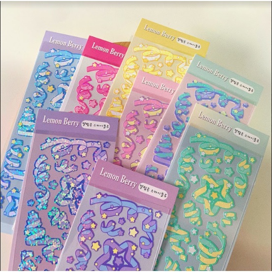 [Ready Stock] Sticker Photocard deco sticker DIY Toploader Star Ribbon ...