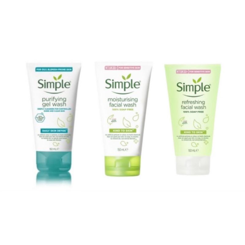 Simple Refreshing / Moisturising / Purifying Gel Facial Wash 150ml ...
