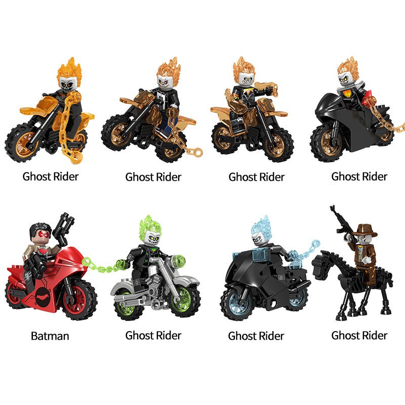 Super Heroes Ghost Rider with Motorcycle Red Hood Mini Building Blocks ...