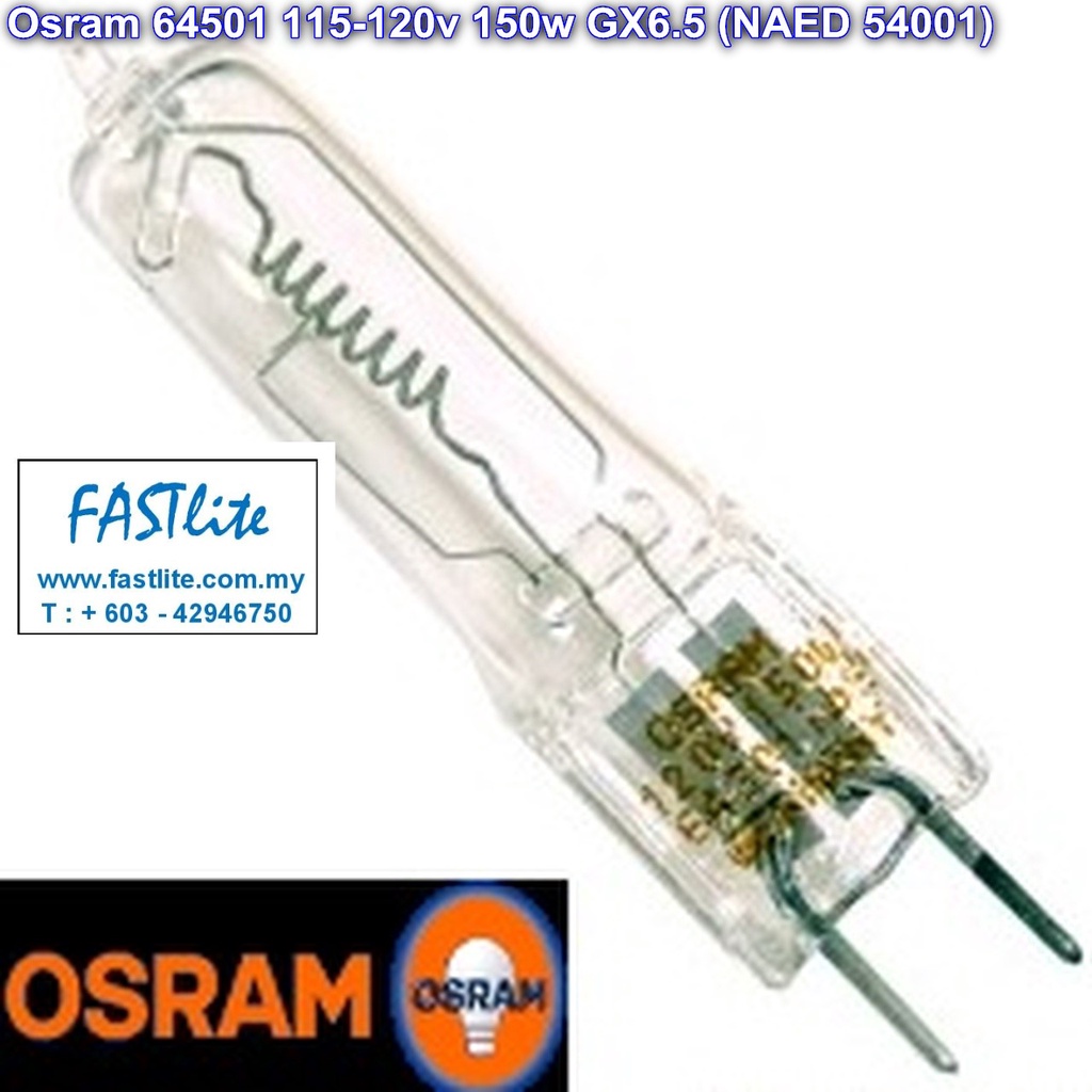 Osram 64501 115-120V 150W GX6.5 Lampu Paparan Optik (Buatan Germany ...