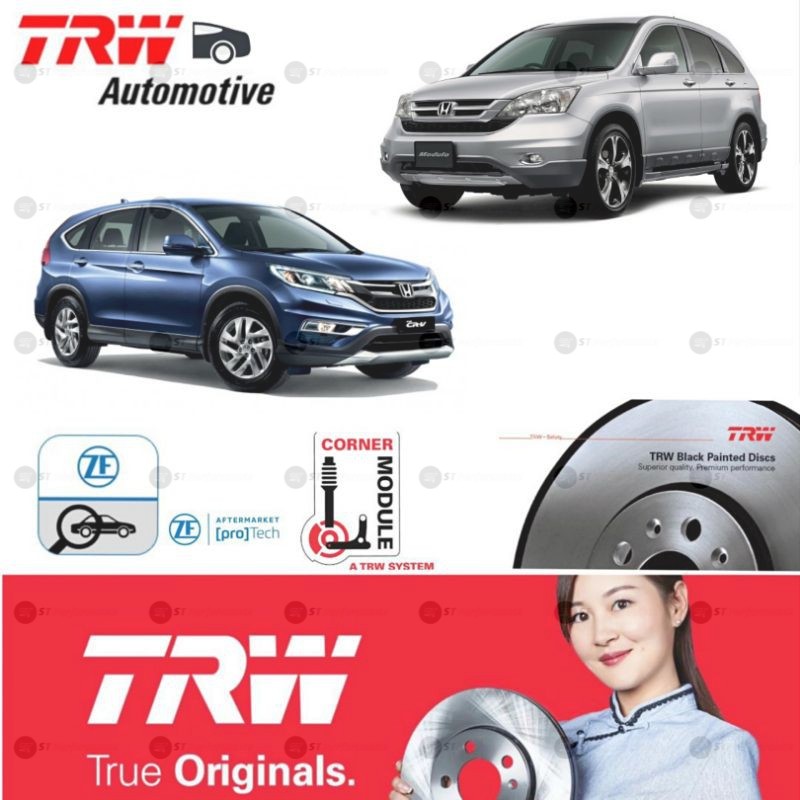 TRW Disc Brake Rotor Rear DF7374 Honda CRV CR-V SWA S9A TOA (304.6mm ...