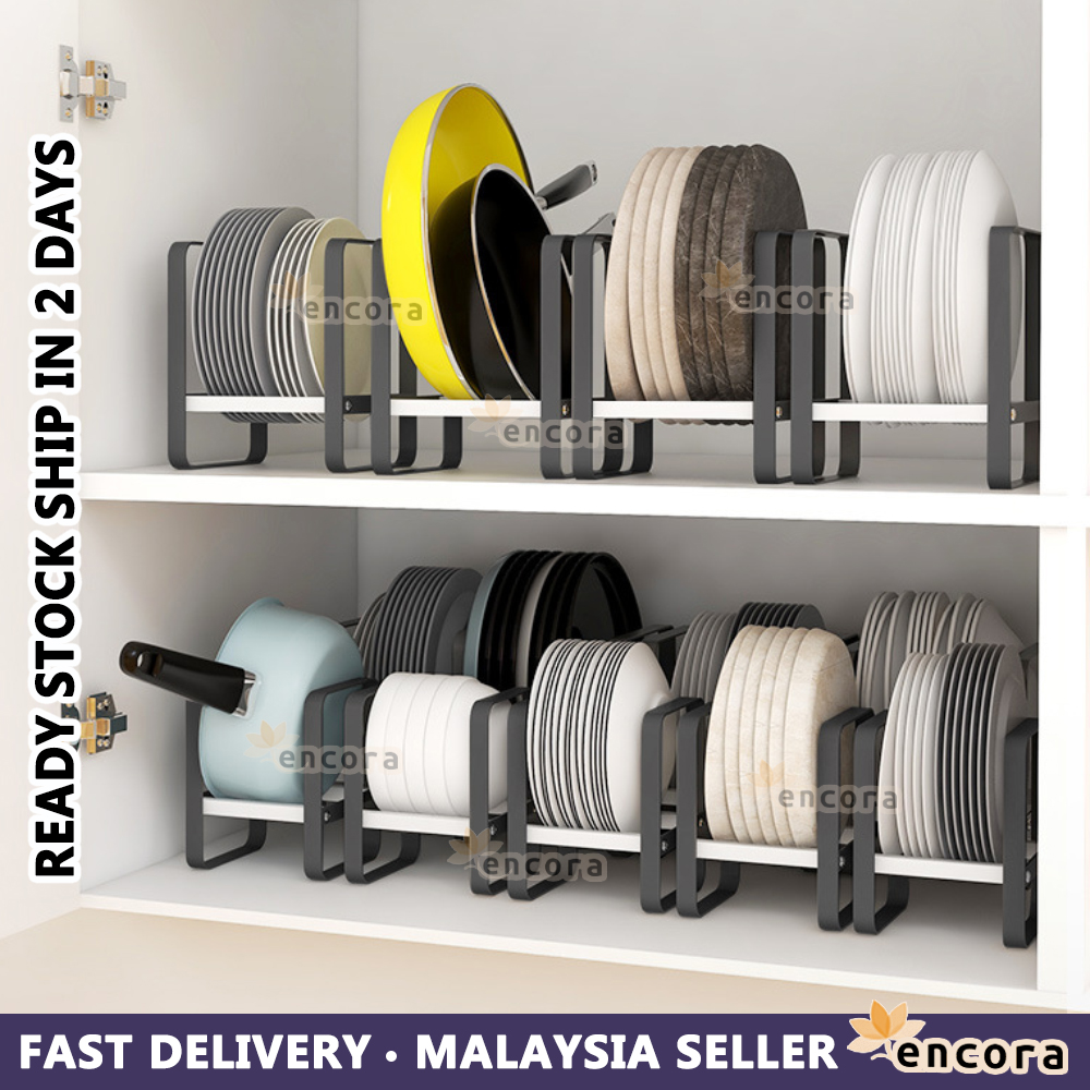 Encora Kitchen Steel Plate and Bowl Organizer Rack Space Saver Dish