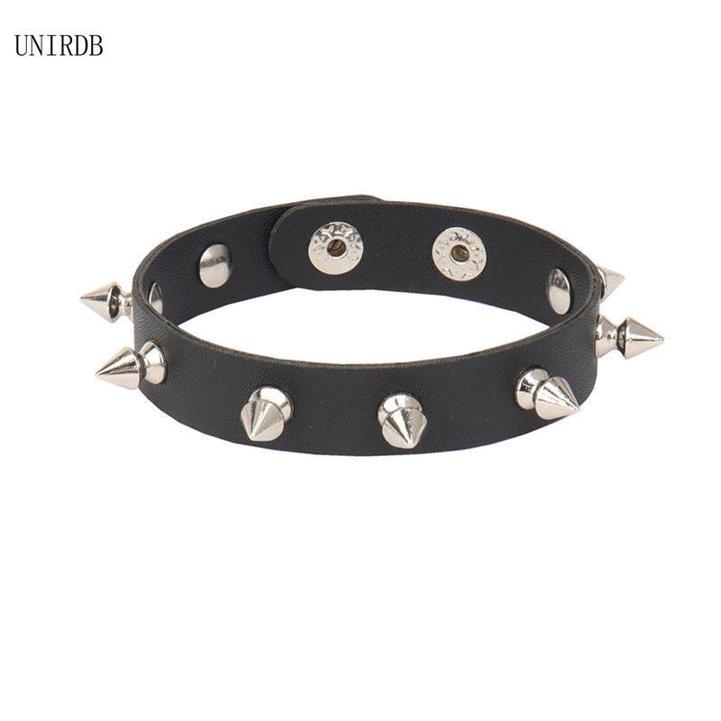 2022 New Skull Gothic Unisex Women Punk One-row Spike Rivet Bracelet ...