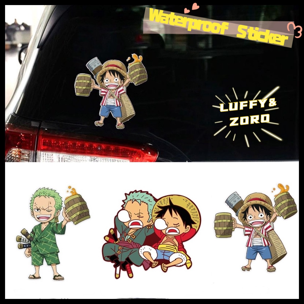 Zoro and Luffy！One Piece drinking motorcycle/car rear windshield ...