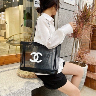 The Tote Bags PVC Transparent Shopping Bag for Women Pink Bag Large  Capacity Clear Composite Bag Waterproof Letter Shoulder Bags