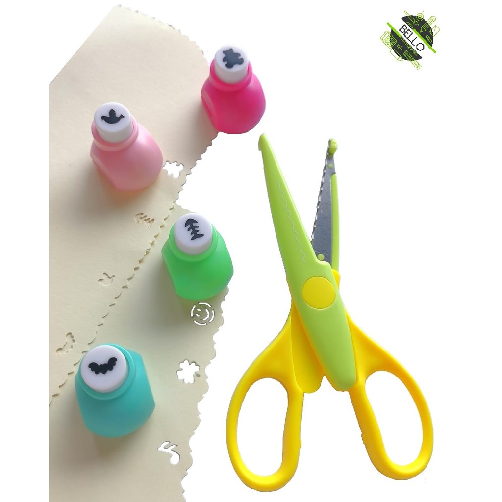 [DIY CRAFT]Craft Pattern Scissor with 4 Mini Hole Punch Cutter Set ...