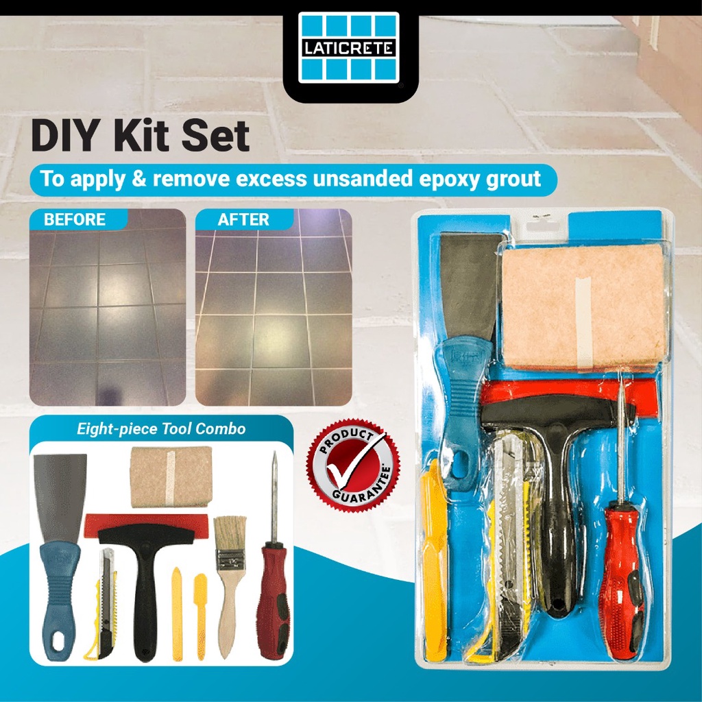 Laticrete DIY Kit Set 8 Pieces Tool Combo Unsanded Epoxy Grout Tools