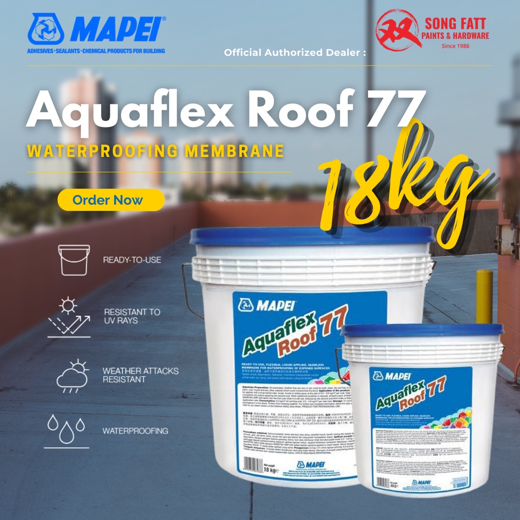 Mapei AQUAFLEX ROOF 77 (WHITE/GREY) 18Kg Waterproffing/Cat Kalis Air ...