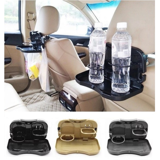 Folding Auto Cup Holder Car Back Seat Table Drink Food Tray Auto Travel ...