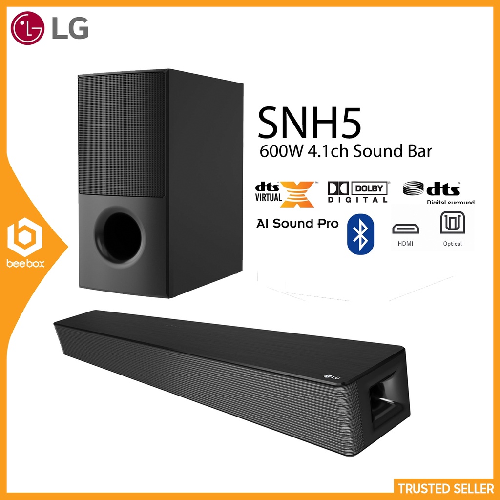 LG SNH5 4.1ch Sound Bar with DTS Virtual X & Bluetooth Connectivity (600W) Shopee Malaysia