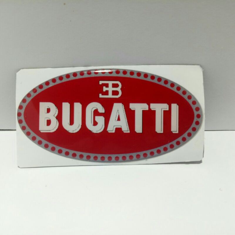 Emblem sticker embossed with flexible resin with bugatti logo | Shopee ...