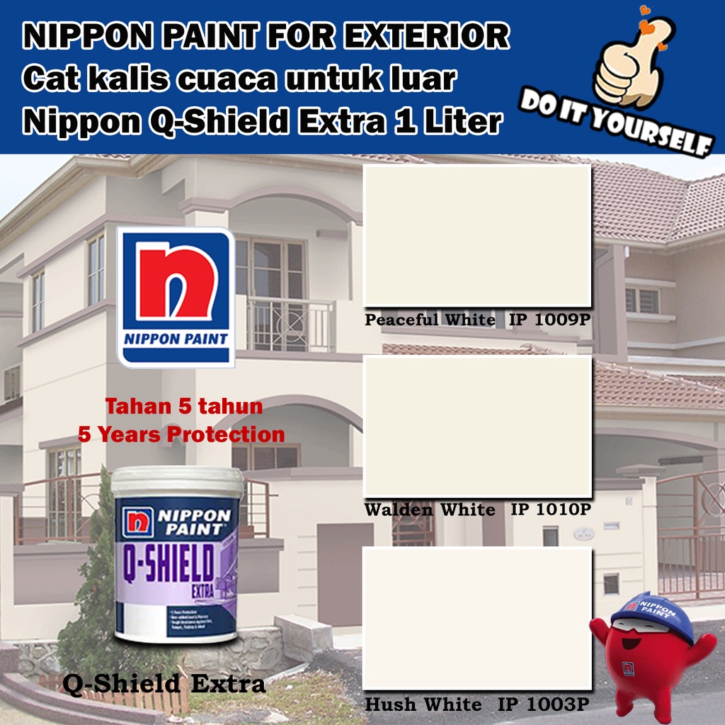 Nippon Paint QShield Extra Exterior Collection 1 Liter Peaceful White