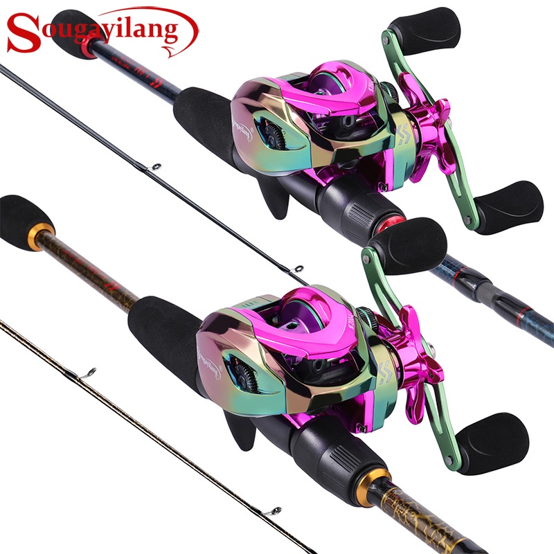 Sougayilang Fishing Rod Reel Carbon Fiber Fishing Rod And Colorful 12