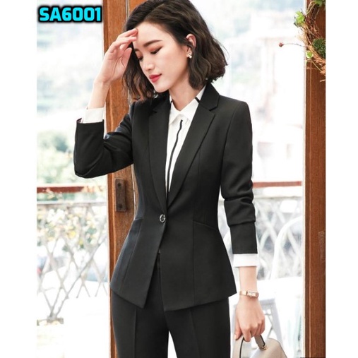 SA6001 S 5XL M SIA Ready Stock Formal Office Coat Blazer Long Sleeve Jacket Shopee Malaysia